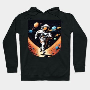 Astronaut Running in Space Hoodie